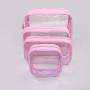 RTS S M L XL Outdoor Chenille Patch PVC Travel Transparent Cosmetic Bag Colorful Makeup Clear Custom Logo Clear Cosmetic Bag