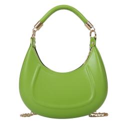 HR475 Women Bags Fashion Minimalist Temperament Commuting Solid Color Handbag PU New Moon Shape One Shoulder Crossbody Bag