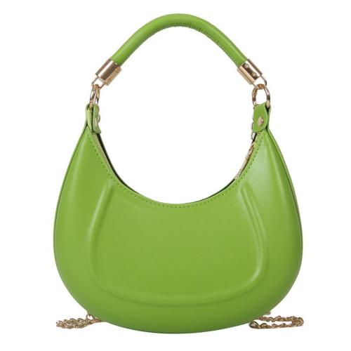 HR475 Women Bags Fashion Minimalist Temperament Commuting Solid Color Handbag PU New Moon Shape One Shoulder Crossbody Bag