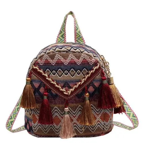 HR669 New Women Backpack Fashion Girl Waterproof Cloth Leisure Classic Bag Female Small Versatile Tassels Travel Crossbody Bag