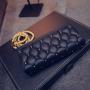 Gorgeous Rivet Lattice Purses Fashion Ladies Long Clutch Coin Purses Fold Leather Wallets For Women