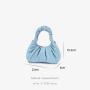 2024 Ruched Folds Elegant Design Genuine Leather Shoulder Handbags Fashion Ladies Cloud Purse Bag Wholesale