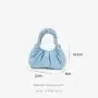 2024 Ruched Folds Elegant Design Genuine Leather Shoulder Handbags Fashion Ladies Cloud Purse Bag Wholesale