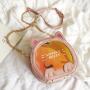 Lovely cat design chain girls shoulder leather crossbody bag customized holographic Ita bag