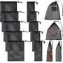 Gelory Custom Drawstring Mesh Gift Bags Travel Sports Small Black Mesh Bags With Cord Lock Closure