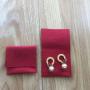 Red Pink Debossed Envelope Microfiber Jewelry Pouch with Custom Logo