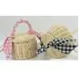 Woven Purse Handbag Women Wicker Summer Beach Round Basket