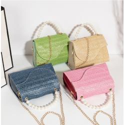 Wholesale New Korean Fashion Straw Bag The Latest Women with Ins Pearl Handbag Trend Large Capacity Versatile  Shoulder Bag