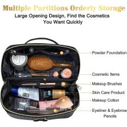 Custom Luxury Makeup Bag Letter patch woven embossed 2 in 1 design crossbody and travel cosmetic bag with strap