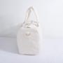 Sherpa Weekend Bag with Patches Overnight Bag Fuzzy Teddy Fall Luggage with Shoulder Strap Custom Duffel Bags
