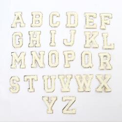 2022 Keymay Popular Stock RTS DIY Personalized  5.5cm Height A-Z Patches Sticker Self Adhesive Alphabet  Chenille Letter Patches