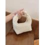 Retro hollow pearl handmade woven beaded handbag carteras para mujer 	 sac a main