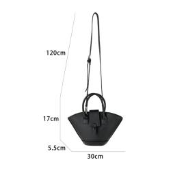 New Trend Design Advanced Handbag PU Leather Decoration Large Capacity Tote Bag Retro Style Bucket Bag
