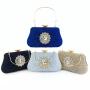Wholesale Women Glitter Shiny Evening Bags Pleated Silver Clutch Bag Wrinkle Handbags Chain Wedding Gold Party Bag For Ladies