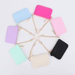 Keymay RTS Stock DIY Personalized Self-Adhesive Patches Cute Nylon Women Coin Purse Mini Wallet Keychain Coin Purse Keychain