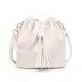 2024 new women's shoulder bags tassel drawstring PU bucket bag fashionable crossbody bags women handbags ladies