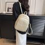 HR638 Women's Backpack New Fashion PU Solid Color Lightweight Sewing Thread Design Bag Women's Daily Fresh and Portable Bag