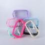 Keymay Personalized Gift Chenille Letter Patches Waterproof Clear Pvc Makeup Pouch Bag Cosmetic Travel Toiletry Bag Travel Bag