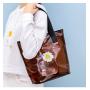 Gelory Japanese Ins Wind Small Daisy Transparent Portable Travel Storage Portable Pvc Tote Beach Bag