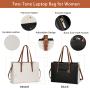 2pcs Laptop Tote Bag for Women Briefcase for 15.6 in Waterproof Leather Bag with USB Fashion Business Work Shoulder Handbag set
