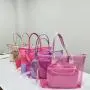 Large Capacity Waterproof Transparent Plastic Beach Bag Custom PVC Tote Bag Women Clear Shopping Bags Handbag Tote