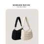 New Korean nylon pleated design puff bag bloated cotton shoulder bag fashionable versatile handbag bag for women