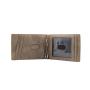 Genuine Leather RFID Blocking Bifold ID Clip Wallet Slim Metal Wallet Money Clip