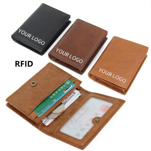 Custom Carteira Masculina Designer Travel Leather Rfid Blocking Men's Wallets Purse Business Man Credit Card Holders