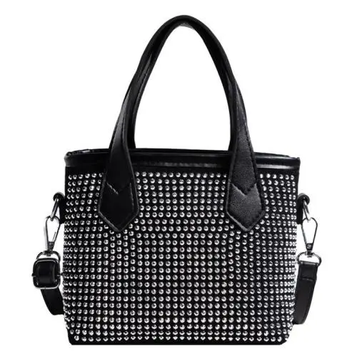 HR396 Hot Sale Diamond Simple Lightweight Handbag New Trend Women's Small Shoulder Crossbody Bag PU Leather Leisure Bucket Bag