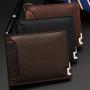 OEW167 Leather Men's Wallet Money Clip Bifold Slim Wallet For Men Designer Wallet Short Business Purse Black Card Holder