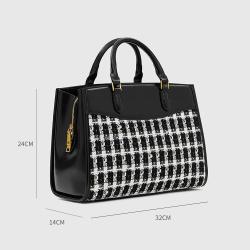 2024 New Trend Fashion and Customize Ladies Elegant Knitted PU Leather Large Capacity Handbag OEM ODM Luxury Tote Bag For Women