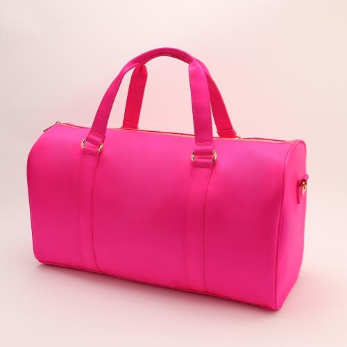 Manufacturer Customized Logo Fashion Gym Nylon Zipper Waterproof Pink Brand Name Luxury Foldable Travel Bag