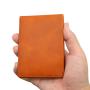 2023 Hot Selling Mens Wallet Customized Logo Material Style RFID Anti-Theft Brush Genuine Leather Oil Waxed Wallet