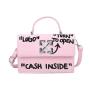 Fashion Female Women DIY Manual Square Handbags China Wholesale PU Womens Bags 2021 Printing words Long Strap Flap Handbag