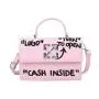 Fashion Female Women DIY Manual Square Handbags China Wholesale PU Womens Bags 2021 Printing words Long Strap Flap Handbag