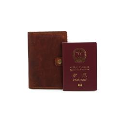 Custom genuine smooth leather passport holder class A crazy horse leather passport holder travel wallet