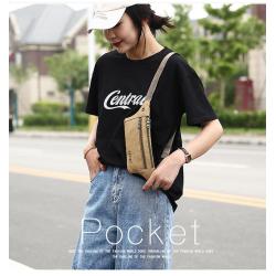 HR023 Newest Fashion Travel Waist Bag Buckle Woven Canvas Zipper Crossbody Bag Outdoor Climbing Waterproof Headset Storage Bag