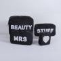 Keymay Custom Black Waterproof Nylon Organizer Set Inner Zipper Pocket Wash Bag Pearl Embroidery Personalized Makeup Bag