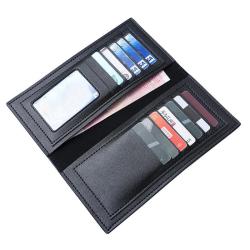 2024 New men's wallet fashion plaid horizontal soft leather men's short wallet large capacity multi-card purse