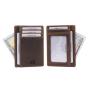Designer crazy horse real leather slim credit card holder wallet rfid blocking id card front pocket wallet