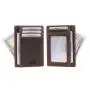 Designer crazy horse real leather slim credit card holder wallet rfid blocking id card front pocket wallet