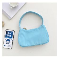 2023 Summer Korean Bags New Female Pure Simple Handbag Lady Small Shoulder Bags Fashion Nylon Candy Color Armpit Bag