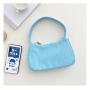 2023 Summer Korean Bags New Female Pure Simple Handbag Lady Small Shoulder Bags Fashion Nylon Candy Color Armpit Bag