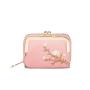 HR164 New Trend Mini Students Coin Purse PU Flower Fashion Crowd Small Wallet Women's Art Lock Clasp Organ Card Billfold