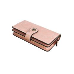 Custom Vegan Leather Coin Purse Long Designer Women Wallet Direct Factory Oil Wax Multi Card Wallets
