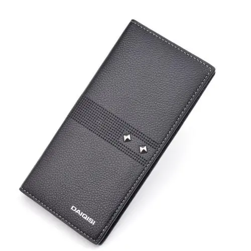 ZR756 Man Wallet Long Card Holder Card Positions Case Open Frosting Purse Retro Money Clip Billfold Dollars PU Open Wallet