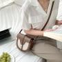 Custom Logo Mini Saddles Bag Pu Leather Stitching Colours Fashion Semicircle Trend Shoulder Crossbody Bag Women's Saddle Bags