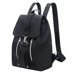 ZR496 Women's PU Anti-theft Waterproof Backpack New Fashion Famale Nylon Canvas Oxford Cloth Backpack Girl Single Shoulder Bag