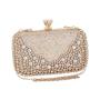 Hot sale fashion box rhinestone bag handmade ladies handbag women glitter clutch bag golden design evening bag