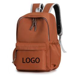 ZF119 Primary and Secondary School Students Schoolbag Leisure Simple Shoulder Bag Nylon Breathable Wear Backpack Printed Logo